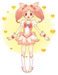  bishoujo_senshi_sailor_moon boots chibi_usa child color_connection cosplay cure_blossom cure_blossom_(cosplay) heart heartcatch_precure! kiro_taoru long_hair magical_girl pigeon-toed pigeon_toed pink pink_hair precure red_eyes skirt solo twintails 