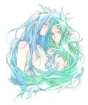  final_fantasy final_fantasy_vii green_eyes long_hair male sephiroth silver_hair toujou_sakana wings 