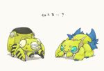  alternate_color chibi crossover denchura galvantula ghost_in_the_shell pokemon pokemon_(game) pokemon_black_and_white pokemon_bw tachikoma translated yukichi_(yukichingaga) 
