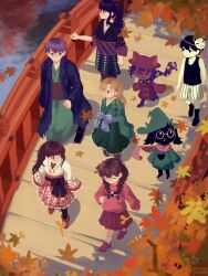  >_< 1other 3boys 4girls :d absurdres artist_name autumn_leaves black_eyes black_hair black_shorts black_socks black_tank_top blonde_hair blue_eyes braid bridge brown_hair character_request closed_mouth colored_skin copyright_request deltarune expressionless fox_mask furry furry_male glasses green_hat hat highres leaf long_sleeves looking_at_another low_twin_braids madotsuki mask mask_on_head minpupunkun multiple_boys multiple_girls niko_(oneshot) omori omori_(omori) oneshot_(game) open_mouth outdoors pink_eyes pink_scarf pleated_skirt ponytail purple_hair purple_scarf ralsei ralsei_(hat) red_shoes red_skirt red_sweater round_eyewear scarf shoes short_hair shorts sidelocks skirt smile socks striped_clothes striped_shorts sweater tank_top twin_braids twitter_username two-tone_shorts utdr_(toby_fox) vertical-striped_clothes vertical-striped_shorts white-framed_eyewear white_shorts white_skin white_socks xd yume_nikki 