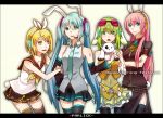  animal_ears bunny_ears bunnygirl gumi hatsune_miku kagamine_rin megurine_luka thigh-highs thighhighs vocaloid 