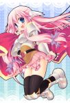  armor armored_dress black_legwear black_thighhighs blue_eyes cape hair_ribbon head_wings kizuki_erika lord_knight open_mouth pink_hair ragnarok_online ribbon skirt solo thigh-highs thighhighs zettai_ryouiki 