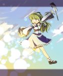  bad_id danmaku detached_sleeves frog gohei green_eyes green_hair hachi_(8bit_canvas) hair_ornament highres japanese_clothes kochiya_sanae long_hair miko open_mouth snake solo touhou 