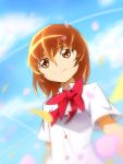  brown_eyes brown_hair cherry_blossoms chi_(pixiv2035) chikuyama heartcatch_precure! myoudouin_itsuki precure school_uniform short_hair smile 