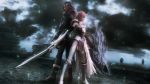  armor back_to_back final_fantasy final_fantasy_xiii final_fantasy_xiii-2 gunblade lightning_farron shield 