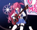  gibson guitar instrument long_hair pink_hair red_eyes school_uniform serafuku sg tail tt_(poposujp) twintails yui_(angel_beats!) 