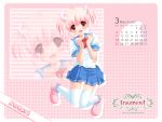  calendar fair_child hazumi_kotori nimura_yuushi pink_hair seifuku thigh-highs thighhighs 