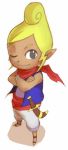  blonde_hair dark_skin lowres nintendo pointy_ears ponky scarf smile tetra the_legend_of_zelda wind_waker wink 