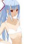  baby_princess blue_hair bra face flat_chest kusaka_souji lingerie ponytail red_eyes tsurara_(baby_princess) underwear 