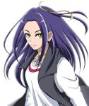  choker hair_ornament jacket kurokawa_ellen long_hair precure purple_hair siren_(suite_precure) suite_precure vest yellow_eyes 