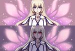  blonde_hair blue_eyes colette_brunel gem jewelry long_hair necklace red_eyes solo tales_of_(series) tales_of_symphonia wings 