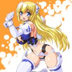 bare_shoulders blonde_hair blue_eyes breasts busou_shinki cleavage dd_(artist) doll_joints elbow_gloves gloves long_hair thighhighs very_long_hair 