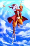  bad_id blue_sky burmecian final_fantasy final_fantasy_ix freija_crescent furry green_eyes hat head_wings lance long_coat minatosaiga polearm ribbon short_hair silver_hair sky tail weapon 