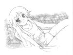  graphite_(medium) happiness happiness! long_hair monochrome one-piece_swimsuit school_swimsuit sketch smile swimsuit traditional_media trap watarase_jun wet 