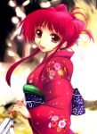  arrow brown_eyes hamaya highres japanese_clothes kimono kousaka_tamaki red_hair redhead solo sugi_(shoufusha) to_heart_2 