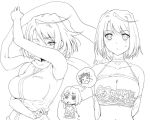  camisole casual hairu large_breasts mai_hime monochrome my-hime scarf short_hair tokiha_mai 