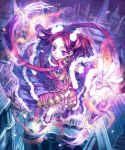  building castle city flying from_above glowing hexagram highres light magic minami_seira outstretched_arms outstretched_hand pink_eyes pink_hair pixiv_fantasia pixiv_fantasia_5 smile solo spread_arms twintails 