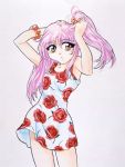  floral_print gotou_keiji hoshino_ruri kidou_senkan_nadesico pink_hair 