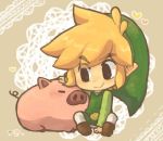  blonde_hair hat link lowres nintendo pig pointy_ears smile the_legend_of_zelda toon_link tsutsuji wind_waker 