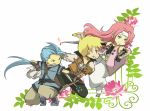  blue_eyes blue_hair bow_(weapon) chester_barklight choker gloves green_eyes guy_cecil headband long_hair ponytail red_hair redhead tales_of_(series) tales_of_phantasia tales_of_symphonia tales_of_the_abyss weapon yakigyouza zelos_wilder 