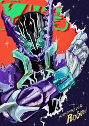  1boy absurdres armor blue_eyes helmet highres kamen_rider kamen_rider_build_(series) kamen_rider_rogue male_focus purple_armor purple_helmet solo tokusatsu uminounita upper_body 