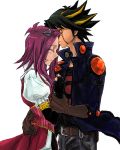  couple fudou_yuusei izayoi_aki kiss yu-gi-oh! yugioh yugioh_5d's yuu-gi-ou_5d&#039;s yuu-gi-ou_5d's 