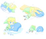  black_eyes blonde_hair hat link lip_(coco) miniboy mouse nintendo pointy_ears sleeping the_legend_of_zelda toon_link wind_waker 