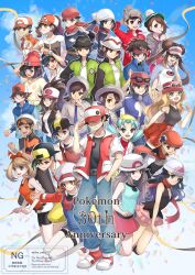 6+boys 6+girls akari_(pokemon) anniversary backpack backwards_hat bag baseball_cap beanie bike_shorts black_hair black_hat black_pants black_pantyhose black_shirt black_thighhighs black_vest blonde_hair blue_eyes blue_hair blue_jacket blue_overalls blue_pants blue_shirt boots bow bow_hairband braid breasts brendan_(pokemon) brown_eyes brown_hair bucket_hat calem_(pokemon) cardigan chase_(pokemon) closed_mouth collared_shirt commentary_request confetti cutoffs denim denim_shorts double_bun dress elaine_(pokemon) elio_(pokemon) ethan_(pokemon) eyewear_on_headwear floral_print florian_(pokemon) galaxy_expedition_team_survey_corps_uniform gloria_(pokemon) green_hat green_jacket green_shorts grey_cardigan grey_eyes grey_hat hair_bun hair_ornament hairband hairclip hand_in_pocket harmony_(pokemon) hat hat_bow headscarf high_ponytail highres hikari_(pokemon) hilbert_(pokemon) hilda_(pokemon) hood jacket juliana_(pokemon) kris_(pokemon) leaf_(pokemon) long_hair long_sleeves looking_at_viewer lucas_(pokemon) lyra_(pokemon) may_(pokemon) medium_breasts multiple_boys multiple_girls nate_(pokemon) necktie newsboy_cap open_clothes open_jacket open_mouth open_vest overalls pants pantyhose pantyhose_under_shorts paxton_(pokemon) pink_boots pink_dress pink_hat pink_skirt poke_ball_print pokemon pokemon_bw pokemon_bw2 pokemon_day pokemon_dppt pokemon_frlg pokemon_gsc pokemon_hgss pokemon_legends:_arceus pokemon_legends:_z-a pokemon_lgpe pokemon_oras pokemon_rgby pokemon_sm pokemon_sv pokemon_swsh pokemon_xy ponytail porkpie_hat purple_necktie purple_shorts raglan_sleeves red_(pokemon) red_hat red_jacket red_scarf red_shirt red_skirt rei_(pokemon) rosa_(pokemon) scarf school_uniform selene_(pokemon) serena_(pokemon) shirt shoes short_hair short_sleeves shorts shorts_under_shorts sidelocks skirt sleeveless sleeveless_shirt small_breasts smile socks striped_clothes striped_hat striped_shirt sunglasses tam_o'_shanter thigh-highs tied_shirt twintails uva_academy_school_uniform vest victor_(pokemon) visor_cap white-framed_eyewear white_hat white_headscarf white_jacket white_shirt white_thighhighs wristband yellow_hat yellow_shirt yellow_shorts yomogi_(black-elf) z-ring 