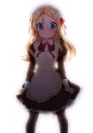  :&lt; backlighting bad_id black_legwear black_pantyhose blonde_hair blue_eyes blush clothes_grab frown hair_ornament hairclip kousaka_kirino long_hair looking_at_viewer maid maid_headdress ore_no_imouto_ga_konna_ni_kawaii_wake_ga_nai pantyhose simple_background solo standing tears toire_(kakka) zekkyou_(h9s9) 