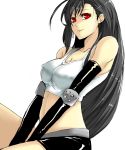  absurdres bad_id black_hair breasts elbow_gloves final_fantasy final_fantasy_vii gloves highres large_breasts long_hair midriff miniskirt red_eyes s_tanly sketch skirt tifa_lockhart 