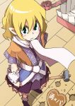  absurdres arm_warmers blonde_hair d@i failure green_eyes hammer heart highres mizuhashi_parsee pointy_ears scarf short_hair solo tears touhou translated translation_request 