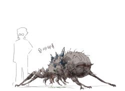  1boy bug creature crystal elid_(girls'_frontline) girls_frontline glasses monster oversized_bug silhouette tick user_xmfv3428 white_background william_(reverse_collapse) 