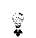  animated_gif bow copyright_request d@i gif hair_bow lowres monochrome short_hair solo translated translation_request 