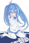  blade_(artist) blade_(lovewn) blue_eyes blue_hair imaichi_moenai_ko kobe_shinbun long_hair sitting solo thigh-highs thighhighs twintails zettai_ryouiki 