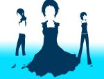  dress kirijou_mitsuru long_hair moriririnn multiple_girls persona persona_3 short_hair silhouette takeba_yukari yamagishi_fuuka 