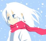  d@i lowres scarf snowing solo white_hair 