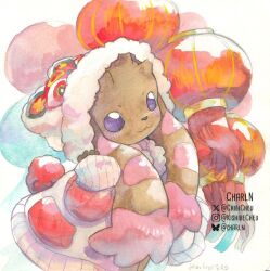  :3 animal_ear_hood animal_ears animal_hood blush brown_fur chibicheu chibikemo cloak commentary digimon digimon_(creature) english_commentary fur-trimmed_cloak fur-trimmed_hood fur_trim hood hood_up hooded_cloak horns instagram_logo instagram_username lantern lop_rabbit_ears lopmon multiple_horns painting_(medium) paper_lantern pink_cloak pink_fur pocket rabbit_ears signature sky_lantern traditional_media twitter_username watercolor_(medium) 