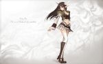 1920x1200 1girl ahoge boots breasts brown_eyes brown_hair choker cleavage elf female full_body head_wings high_heel_boots high_heels highres juliet_sleeves knee_boots legs long_hair long_sleeves looking_away looking_to_the_side medium_breasts midriff miniskirt navel pleated_skirt pointy_ears ribbon shining_(series) shining_tears shining_wind shoes skirt solo standing taka_tony thigh-highs thighhighs thighhighs_under_boots wallpaper white_legwear white_thighhighs xecty xecty_ein zettai_ryouiki