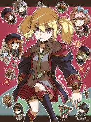  6+girls absurdres ahoge aoi_(princess_connect!) aoi_(transfer_student)_(princess_connect!) artist_name beret black_coat black_hair blonde_hair blue_bow blue_eyes bow braid candy character_request chibi chieru_(princess_connect!) chloe_(princess_connect!) choker closed_mouth coat collared_shirt commentary_request elf food food_in_mouth green_necktie grey_shirt hair_bow hairband hand_in_pocket happy_birthday hat highres hood hooded_coat lollipop lollipop_in_mouth long_hair maria_(princess_connect!) multiple_boys multiple_girls necktie one_eye_closed pink_hair pleated_skirt pointy_ears princess_connect! red_skirt robot school_uniform shirt skirt smile smoking st._theresa's_girls_academy_school_uniform star_(symbol) star_in_eye symbol-shaped_pupils symbol_in_eye teeth tongue tongue_out twintails tyaui_(xjju4435) upper_teeth_only violet_eyes yellow_eyes yuni_(princess_connect!) yuuki_(princess_connect!) 