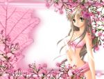   bra flower long_hair pink underwear  