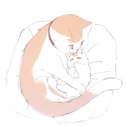  animal animal_focus animalization axis_powers_hetalia cat closed_eyes collar commentary_request decoco green_eyes hug licking looking_at_another lying no_humans northern_italy_(hetalia) on_side red_collar simple_background sketch southern_italy_(hetalia) tongue tongue_out white_background 