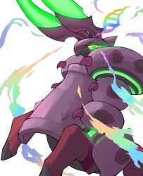  antennae armor bug centipede colored_sclera colored_skin commentary_request glowing glowing_eye green_eyes highres horns mega_evolution_symbol mega_pokemon mega_scolipede neoruru_illust no_humans pokemon pokemon_(creature) pokemon_focus scolipede yellow_sclera 