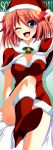  ;d absurdres bell blue_eyes blush blushing boots breasts candle christmas cleavage copyright_request fang hat heels high_heels highres holly long_image open_mouth panties pink_hair ribbon santa_costume santa_hat shoes smile solo striped striped_panties tall_image underwear wink yukizuki_chikuba 