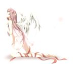  barefoot megurine_luka vocaloid white wings 