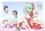  aki_minoriko aki_shizuha barefoot black_hair blonde_hair blue_hair brown_hair bucket camera character_doll chibi doll dress green_hair hat horn hoshiguma_yuugi inubashiri_momiji kaenbyou_rin kagiyama_hina kawashiro_nitori kisume kochiya_sanae komeiji_koishi komeiji_satori kurodani_yamame long_hair miyo_(miyomiyo01) mizuhashi_parsee moriya_suwako mountain_of_faith pink_hair red_hair reiuji_utsuho ribbon shameimaru_aya short_hair sitting solo subterranean_animism tokin_hat touhou upside-down white_hair wink yasaka_kanako 