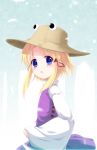  blonde_hair blue_eyes gotou_jin hat moriya_suwako short_hair solo touhou 