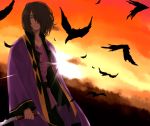  bird blue_eyes brown_hair crow enomoto_(luck-by-luck) feathers knife male object_namesake raven raven_(tov) solo spoilers tales_of_(series) tales_of_vesperia 