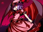  cross dress fang hakika hat moon open_mouth purple_hair red_eyes remilia_scarlet short_hair slit_pupils smile solo touhou wings 