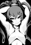  ar_tonelico_iii finnel flat_chest gust hair_ornament lingerie midriff monochrome twintails underwear 