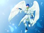  blue_eyes blue_hair kaito vocaloid wings 